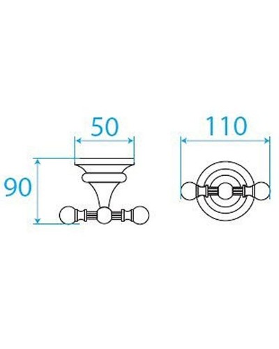 Двойной крючок Cezares OLIMP-DHK-03/24 Золото 24 карат