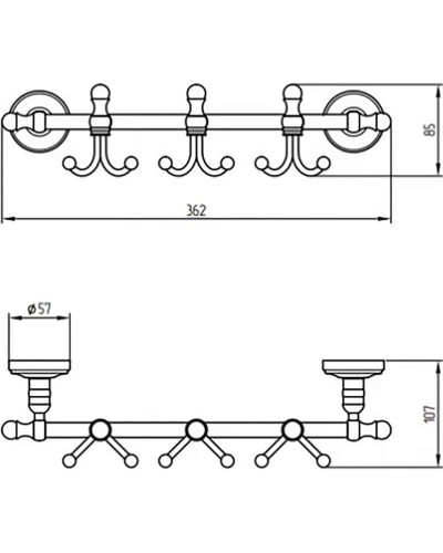 Вешалка для полотенец Migliore Mirella 24913 Бронза