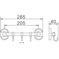 Вешалка для полотенец Haiba HB1915-3 Хром