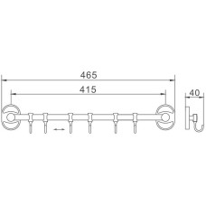 Вешалка для полотенец Haiba HB1915-6 Хром