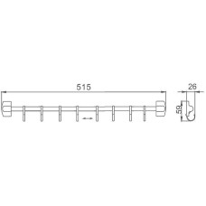 Вешалка для полотенец Haiba HB209-8 Хром