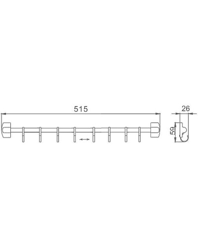 Вешалка для полотенец Haiba HB209-8 Хром