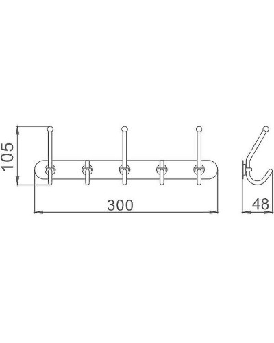 Вешалка для полотенец Haiba HB201-5 Хром