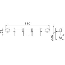 Вешалка для полотенец Haiba HB205-4 Хром