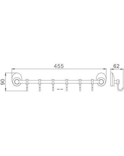 Вешалка для полотенец Haiba HB1615-6 Хром