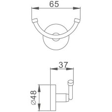Двойной крючок Haiba HB1705-2 Хром
