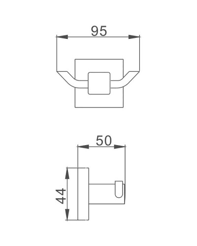 Двойной крючок Haiba HB8605-2 Хром