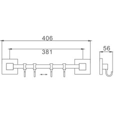 Вешалка для полотенец Haiba HB8615-4 Хром