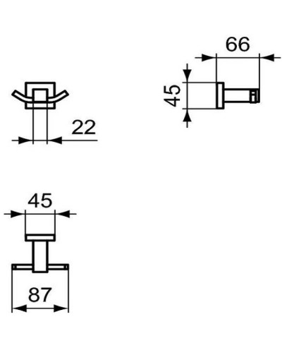 Двойной крючок Ideal Standard IOM Square E2193AA Хром