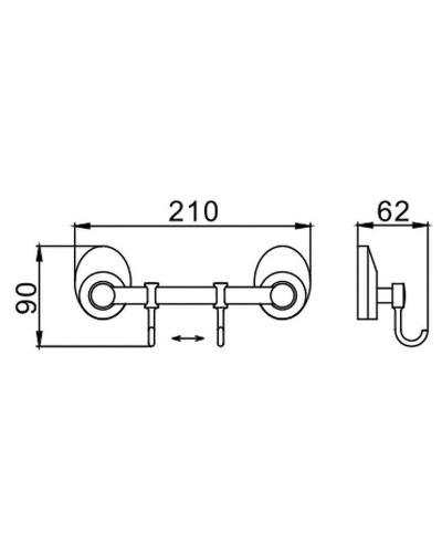 Вешалка для полотенец Frap F16 F1615-2 Хром