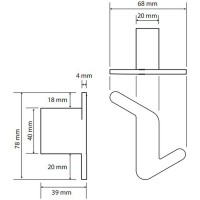Крючок Bemeta Organic L 157106201L Хром