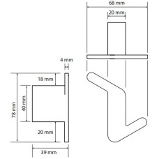 Крючок Bemeta Organic L 157106201L Хром