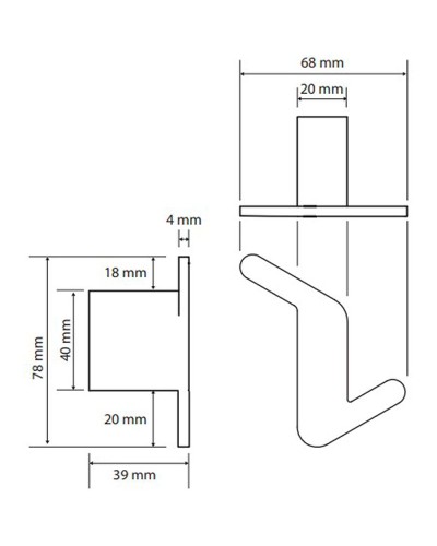 Крючок Bemeta Organic L 157106201L Хром