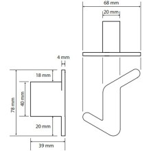 Крючок Bemeta Organic R 157106201 Хром