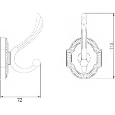Крючок Bronze de Luxe Royal R25205 Бронза
