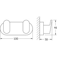 Двойной крючок Artwelle Schwarz 7725 Черный матовый