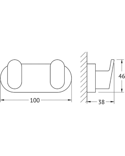 Двойной крючок Artwelle Schwarz 7725 Черный матовый