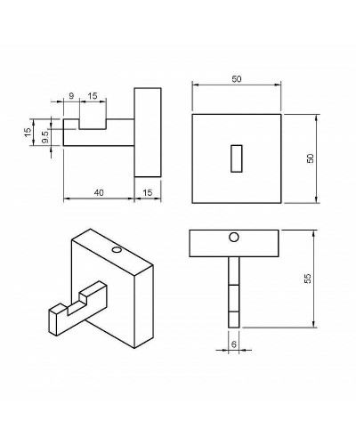 Крючок Cezares Prizma PRIZMA-HK1-03/24 Золото 24 карат
