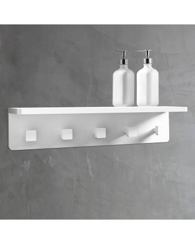 Вешалка для полотенец Abber Stein AS1651 с полкой Белая