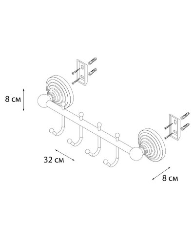 Крючки для полотенец Fixsen Retro FX-83805-4 Бронза