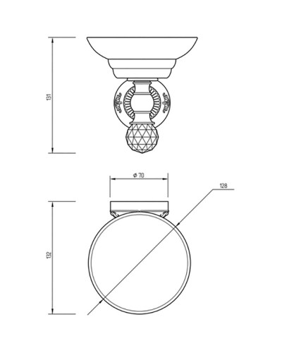 Мыльница Migliore Cristalia 16790 Хром с кристаллом Swarovski