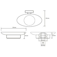 Мыльница Bemeta Oval 118408021 Хром