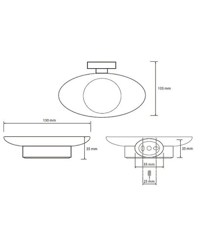 Мыльница Bemeta Oval 118408021 Хром