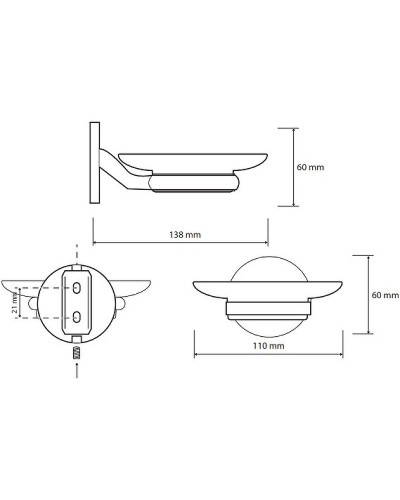 Мыльница Bemeta Alfa 102408023 Хром