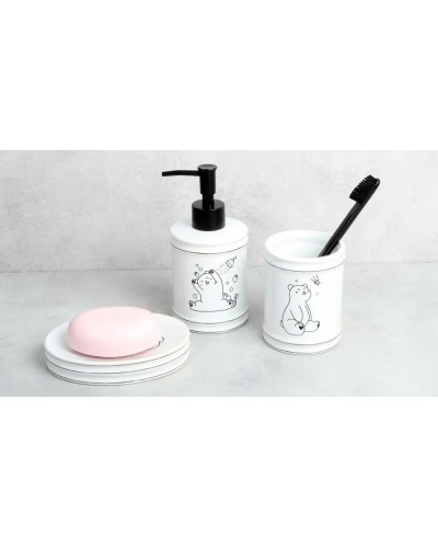 Мыльница Fixsen Teddy FX-600-4 Белая Черная