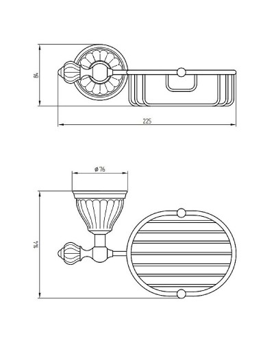 Полка корзина Migliore Olivia 17440 Бронза Белый