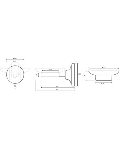 Мыльница Bemeta Retro Gold and Сhrom 144208028 Золото Хром