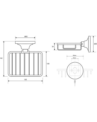 Мыльница Bemeta Retro Gold and Сhrom 144208168 Золото Хром