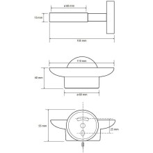 Мыльница Bemeta Graphit 156108042 Антрацит матовый