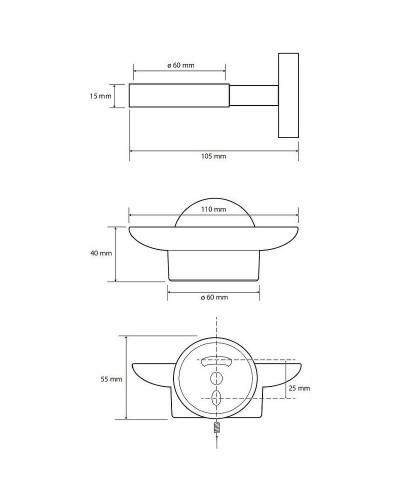 Мыльница Bemeta Graphit 156108042 Антрацит матовый
