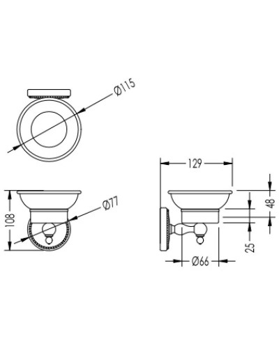 Мыльница состаренная бронза/белый Devon&Devon Dorothy DOR401BR