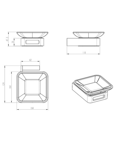 Мыльница Boheme Q 10943-MG Золото матовое