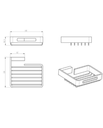 Держатель для губки Boheme Q 10959-MG Золото матовое