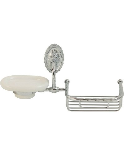 Мыльница с полкой корзиной Migliore Edera 16921 Хром