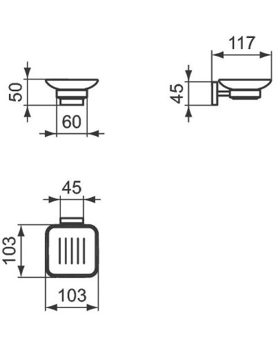 Мыльница Ideal Standard IOM Square E2201AA Хром