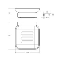 Мыльница подвесная, стекло CEZARES SLIDER-SODS-NOP