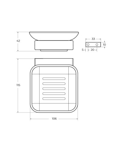 Мыльница подвесная, стекло CEZARES SLIDER-SODS-NOP
