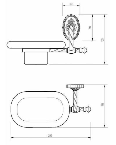 Мыльница Migliore Edera 16943 Золото
