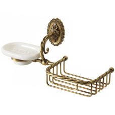 Мыльница с полкой корзиной Migliore Edera 16897 Бронза