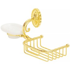 Мыльница с полкой корзиной Migliore Edera 16945 Золото