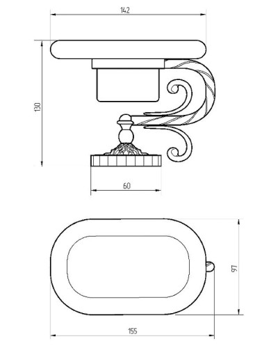 Мыльница Migliore Edera 16896 Бронза