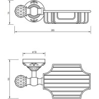Полка корзина Migliore Cristalia 16781 Бронза с кристаллом Swarovski