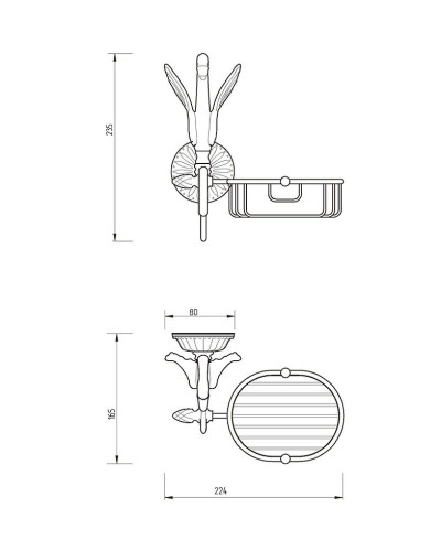 Мыльница Migliore Luxor 26135 Золото