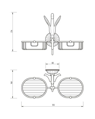 Мыльница Migliore Luxor 26126 Золото