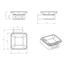Мыльница Boheme Q 10943-SGM Оружейная сталь глянцевая