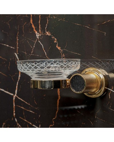 Мыльница Boheme Royal Cristal 10923-G-B Золото
